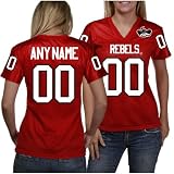 UNLV Rebels Women's Personalized Fashion Football Jersey - Red (X-Large)
