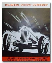 1934 Los Angeles Municipal Airport Pacific Speedway Poster Print