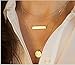 Meily Women New Multilayer Alloy Short Simple Bar Sequins Pendant Necklace