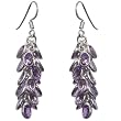 Long Earrings Silver Amethyst Jewelry 1.75 inches (erg142)
