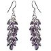 Long Earrings Silver Amethyst Jewelry 1.75 inches (erg142)