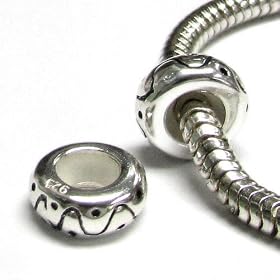 Sterling Silver Stopper Rubber Curve Dot RoundFor Pandora Troll Biagi Chamilia European Charm Bracelets