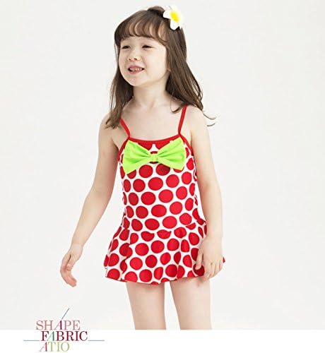Children skirt swimsuit girls big red wave point the new Children's Swimwear