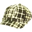 Wool Plaid 2 Tone Full Newsboy Cabby Cap Hat, Brown Tan