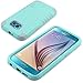 S6 Case, LK [Combo Armor] Hard PC Cover with Soft Silicone Case Hybrid Defender Shockproof Protective Case for Samsung Galaxy S6 [Mint / Grey]