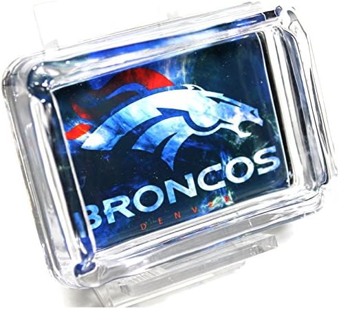 Denver Broncos S3 Glass Ashtray - Black Bottom - Unboxed