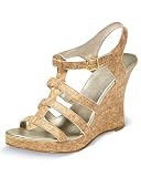 Multi-strap cork-look sandal