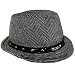 51tx5ri1UBL. AA75  STUDDED BLACK WHITE STINGY BRIM FEDORA HAT PATENT TRIM