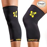 CopperJoint Copper Knee Brace, #1 Compression Fit Support - GUARANTEED Recovery Sleeve - Wear Anywhere - Medium - Single