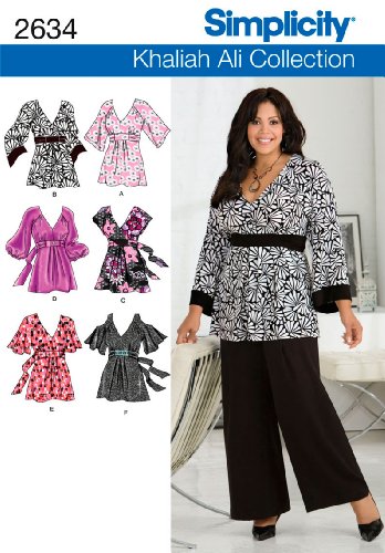 Simplicity Sewing Pattern 2634 Plus Size Tops, FF (18W-20W-22W-24W)