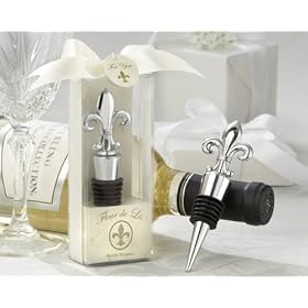  Fleur-de-Lis inch Elegant Chrome Bottle Stopper - Baby Shower Gifts & Wedding Favors (Set of 72)