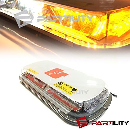 44 LED Light Mini Bar Roof Top Emergency Warning Construction Flash Strobe Light Truck (White Amber)
