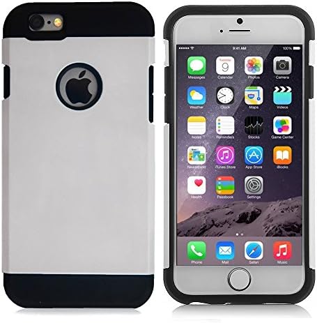 FINCO(TM) iPhone 6G Hybrid Slim Armor Case for iPhone 6 (4.7") (Sliver)