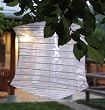 Silk Effect Garden Lantern - Pearl - Square (Pearl) (12"H x 10"W x 10"D)
