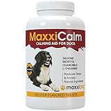 MaxxiCalm Calming Aid for Dogs with Canine Behavior Training Guide - Supports Balanced Behavior - Helps Pets Coping With External Stresses - Non-Drowsy - 120 Tablets