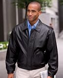 Port Authority Men's Big Leather Bomber Ful Zip Jacket. J780