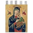 Church Banner - Our Lady of Perpetual Help - Cotton Canvas with Archival Inks and UV Coating - Border Rings for Rod Hanging. Print Size 24"x36"