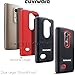 COVRWARE® LG Leon LTE C40 / LG Tribute 2 [Viper Series] Heavy Duty Dual Layer Holster Case Kickstand and Locking Belt Swivel Clip [Screen Protector] For LG Leon, Power, Destiny, Sunset, Risio - Red