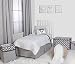 Bacati Moustache/Plus Unisex Muslin 4 Piece Toddler Bedding Set, Grey