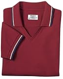 Port Authority Signature Ladies Cool Mesh Sport Shirt with Tipping Stripe Trim, L, Burgundy/Khaki/Navy