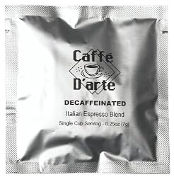 Caffe D'arte Decaf Italian Espresso Blend, 0.25-Ounce Single Serve Espresso Pods (Pack of 120)
