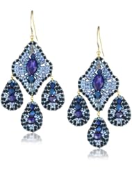 Miguel Ases Deep Blue 3-Drop Earrings