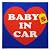 双子用マグネットシート BABYS IN CAR 反射タイプ(heart)