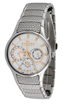 Skagen#745SGX Women's Stainless Steel 3 Dials Multi Function Crystal Index Watch