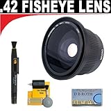 .42x HD Super Wide Angle Panoramic Macro Fisheye Lens + Lenspen + 5 Pc Clea ....