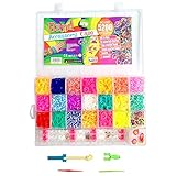 Loom Band Box mit 5200 Gummis /Top Starter-Set Koffer mit 5200 Rubber Bands inkl. 1 Webrahmen, 12 Charms, 2 Häkelnadeln, S-Haken