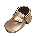 SAYOYO Baby Tassels Soft Sole Leather Infant Toddler Prewalker Shoes (6-12 Months, Gold)