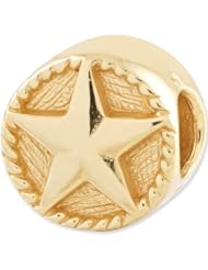 Reflection Beads Silver Gold Plated Star Badge Travel Bead
