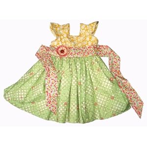 Hopscotch Girls 2-6x Charlotte Dress, Meadow, XL (6-7)