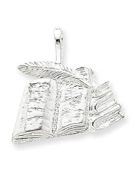 Sterling Silver Books with Quill Charm