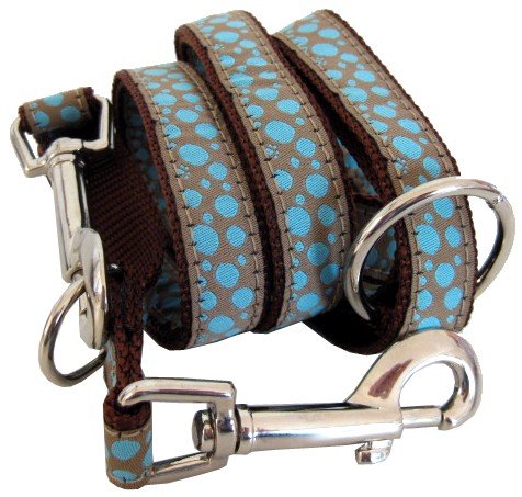 Nylon Leine DD - 200x2cm - türkis, braun - Top Qualität - Dogs Stars