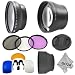 67MM Essential Lens Accessory Kit for DSLR Cameras - Includes: 2.2X Telephoto and 0.43x Wide Angle High Definition Lenses + Filter Kit (Ultraviolet, Polarizer, Fluorescent) + Professional Rubber Lens Hood + Flash Diffuser (Set of 3) + Center Pinch Lens Cap + Premium Goja Microfiber Cleaning Cloth