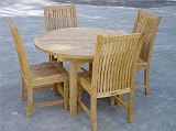 Anderson Teak 67 inch Ovel Extention Table and Chikago Chair Patio Dining Set