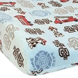 NoJo Engine 27 Contoured Changing Pad Cover, Ivory/Blue