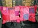 2 Deep Pink Embroidered Patchwork Sari Cushion Covers Indian Bed Pillows