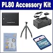 Samsung PL80 Digital Camera Accessory Kit includes: SDBP70A Battery, SDM-1516 Charger, KSD2GB Memory Card, ZELCKSG Care & Cleaning, GP-10 Tripod