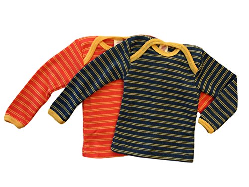 Engel 100% merino wool striped baby T-shirt thermo underwear
