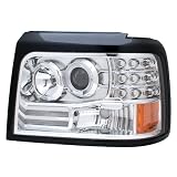 1992-1996 Ford F-150 f-250 bronco Projector Halo Headlights Chrome w  Side Marker W... by Instyleparts