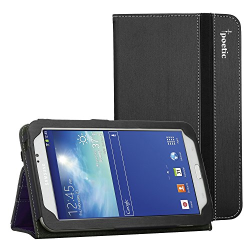 Samsung Galaxy Tab 3 7.0 Case - Poetic Samsung Galaxy Tab 3 7.0 Case [SlimBook Series] - [SlimFit] [Professional] PU Leather Slim Folio Case for Samsung Galaxy Tab 3 7.0 Tablet Black (3 Year Manufacturer Warranty From Poetic)