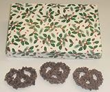 Scotts Cakes 1/2 lb. Dark Chocolate Covered Pretzel with Chocolate Chips in a Holly Box