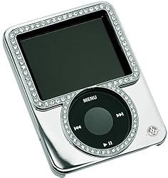 Gilty Couture Silver-Plated Slider Case with Clear Swarovski Crystals for iPod nano 3G