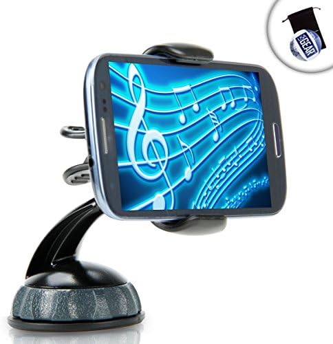 Windshield / Dashboard Suction Cup Smartphone Holster by USA Gear - Works With Apple iPhone 6 Plus , 6 , 5S and More Apple iPhones **Includes Accessory Bag**
