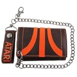 Atari Logo Brown and Orange Pleather Wallet with Chain