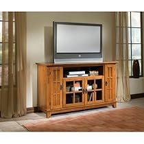 Home Style 5180-10 Arts and Crafts Entertainment Credenza, Cottage Oak Finish