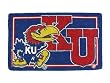 Kansas Jayhawks Bleached Welcome Mat (Doormat) 18"X30" Welcome Mat Bleached-U Of Kansas - NCAA Colle
