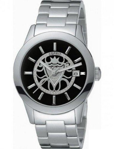 Esprit Damenarmbanduhr dainty crest black silver 4441397 Preisvergleich